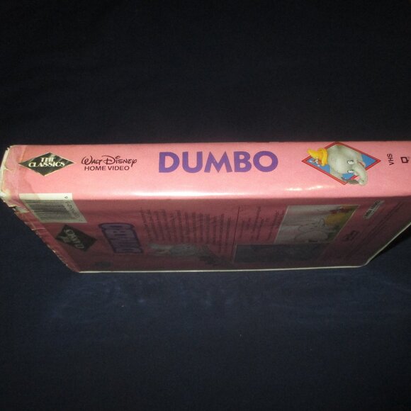 Dumbo VHS Walt Disney, Black Diamond Pink Spine, Original Vintage Clamshell Case - Picture 4 of 6